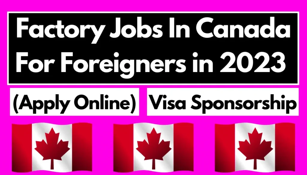 Factory Jobs in Canada For Foreigners with Visa Sponsorship